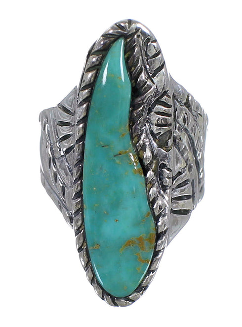 Genuine Sterling Silver Turquoise Southwest Ring Size 5-3/4 FX93325
